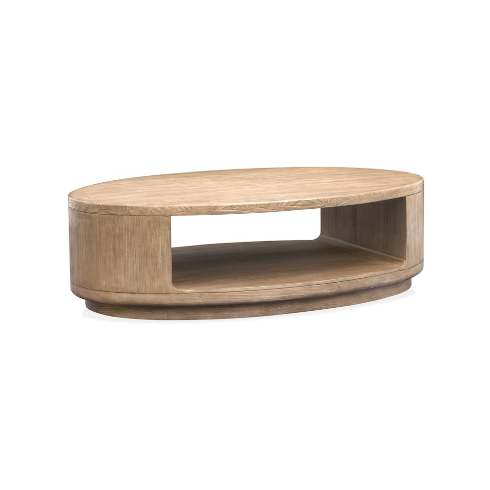 Sanford Chateau Brown Oval Cocktail Table With Casters