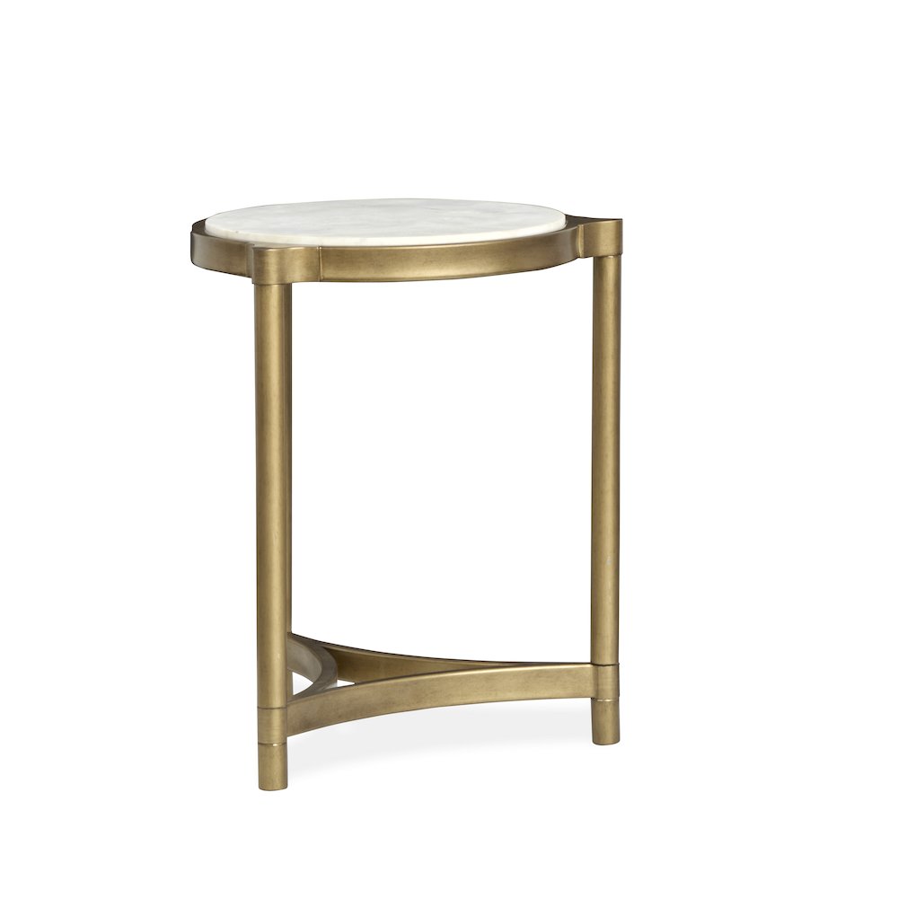 Cassidy Aged Brass And Volakas Classic Round Accent Table