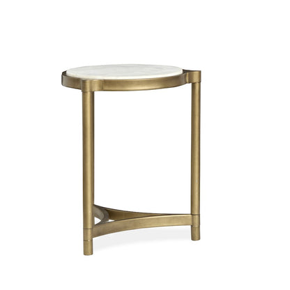 Cassidy Aged Brass And Volakas Classic Round Accent Table
