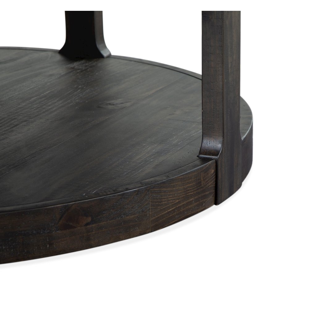 Boswell Peppercorn Round Cocktail Table With Casters