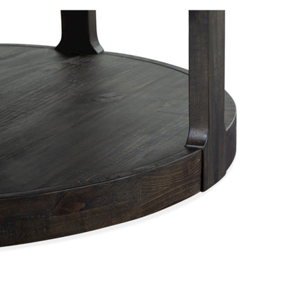 Boswell Peppercorn Round Cocktail Table With Casters