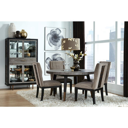 Ryker Nocturn Black And Coventry Grey Round Dining Table