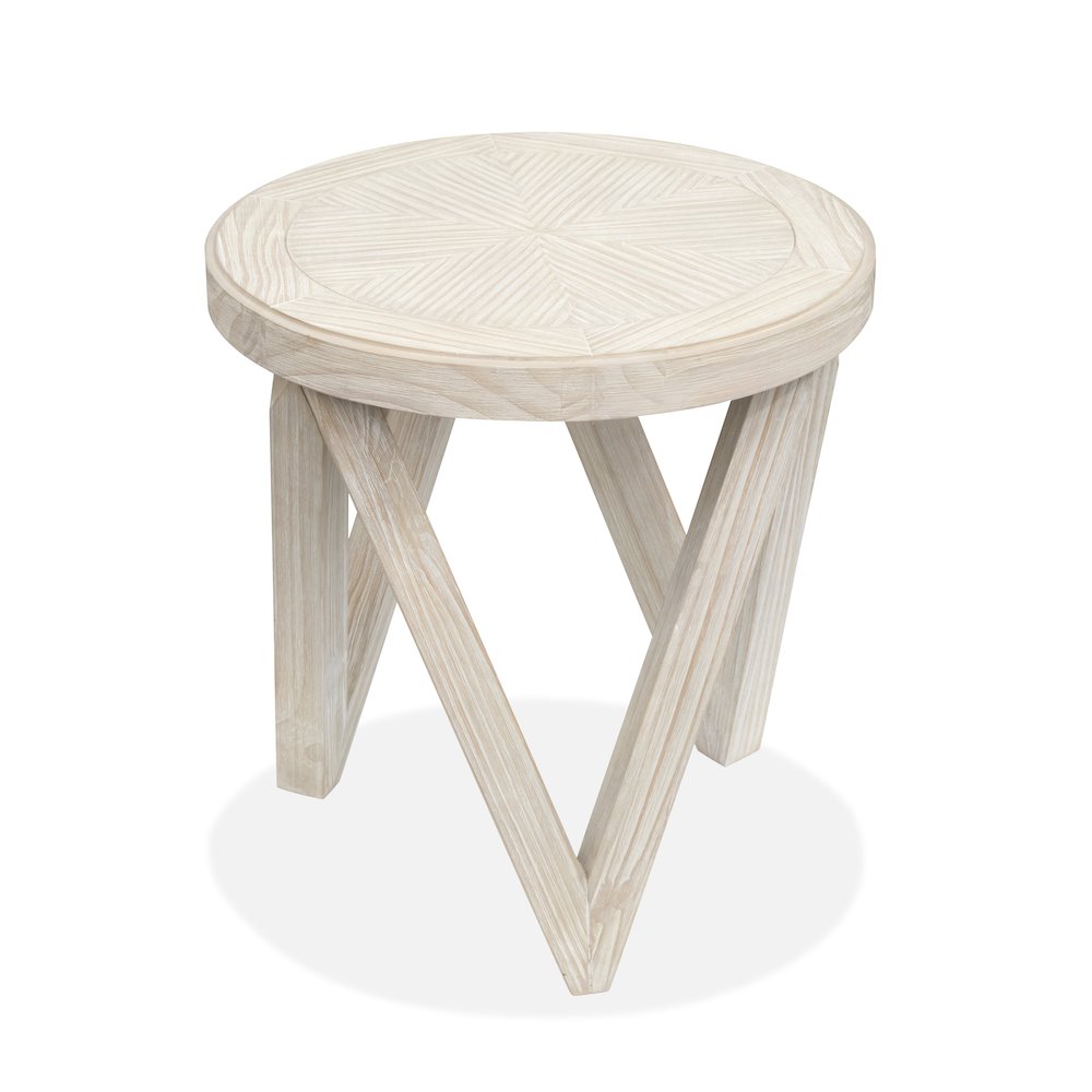 Bostwick Coconut Cream Round End Table