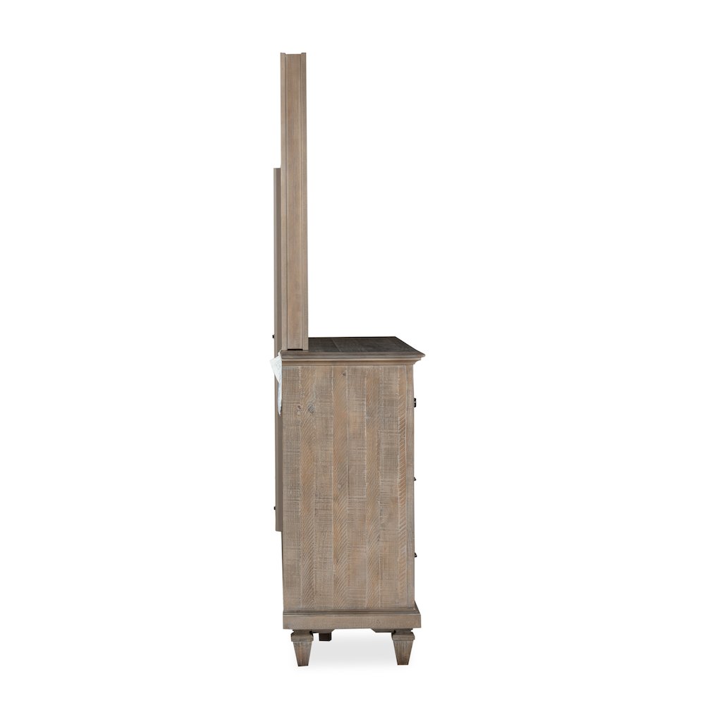 Lancaster Dovetail Grey Drawer Dresser With Landscape Mirror