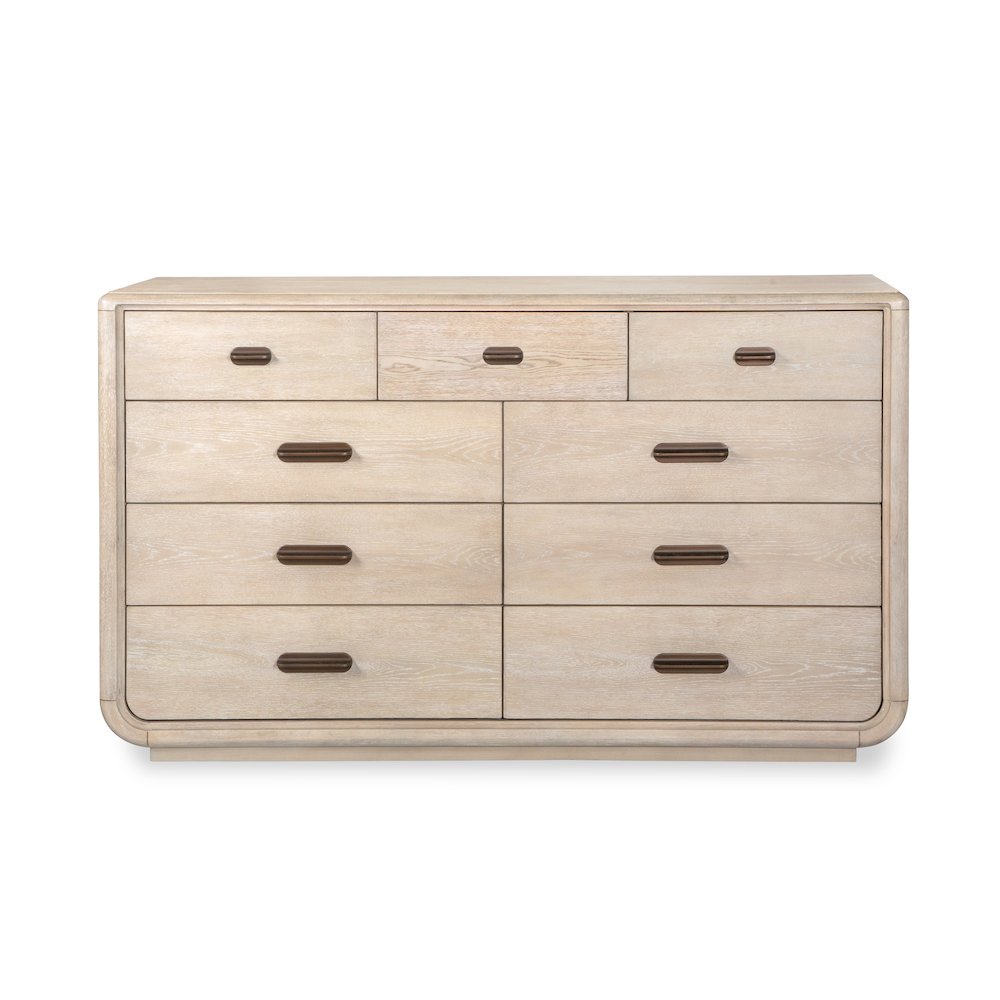 Sunset Cove Sanibel Brown Drawer Dresser With Landscape Mirror