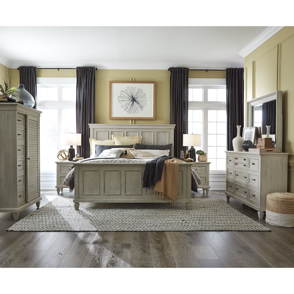 Newport Alabaster Queen Panel Bed