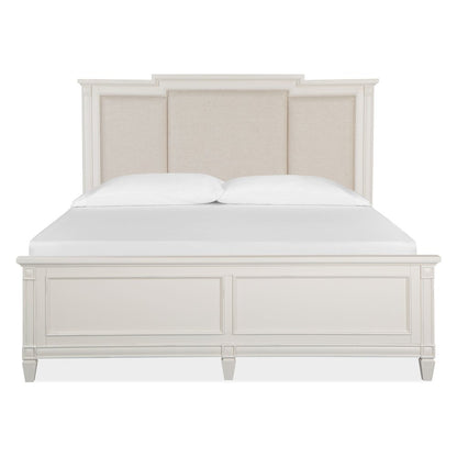 Willowbrook Egg Shell White With Slight Rub Through King Panel Upholstered Bed