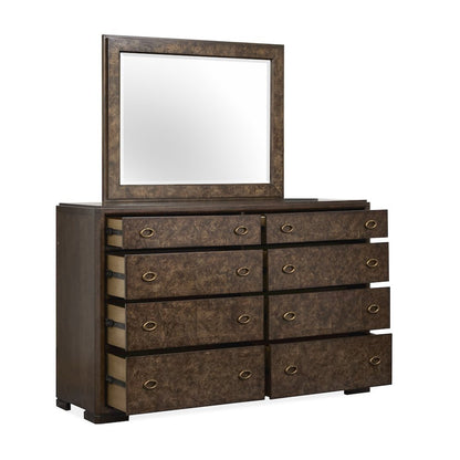 Rowan Espresso Drawer Dresser With Landscape Mirror
