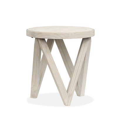 Bostwick Coconut Cream Round End Table