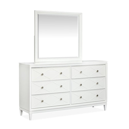 Springhouse Whisper White Double Drawer Dresser With Landscape Mirror