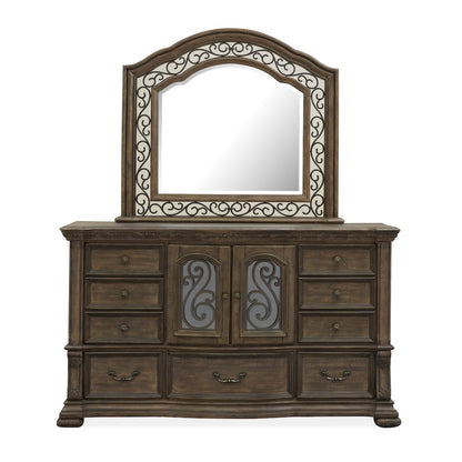 Durango Willadeene Brown Drawer Dresser With Shaped Mirror