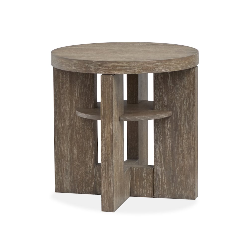 Conway Spiced Brown Round End Table