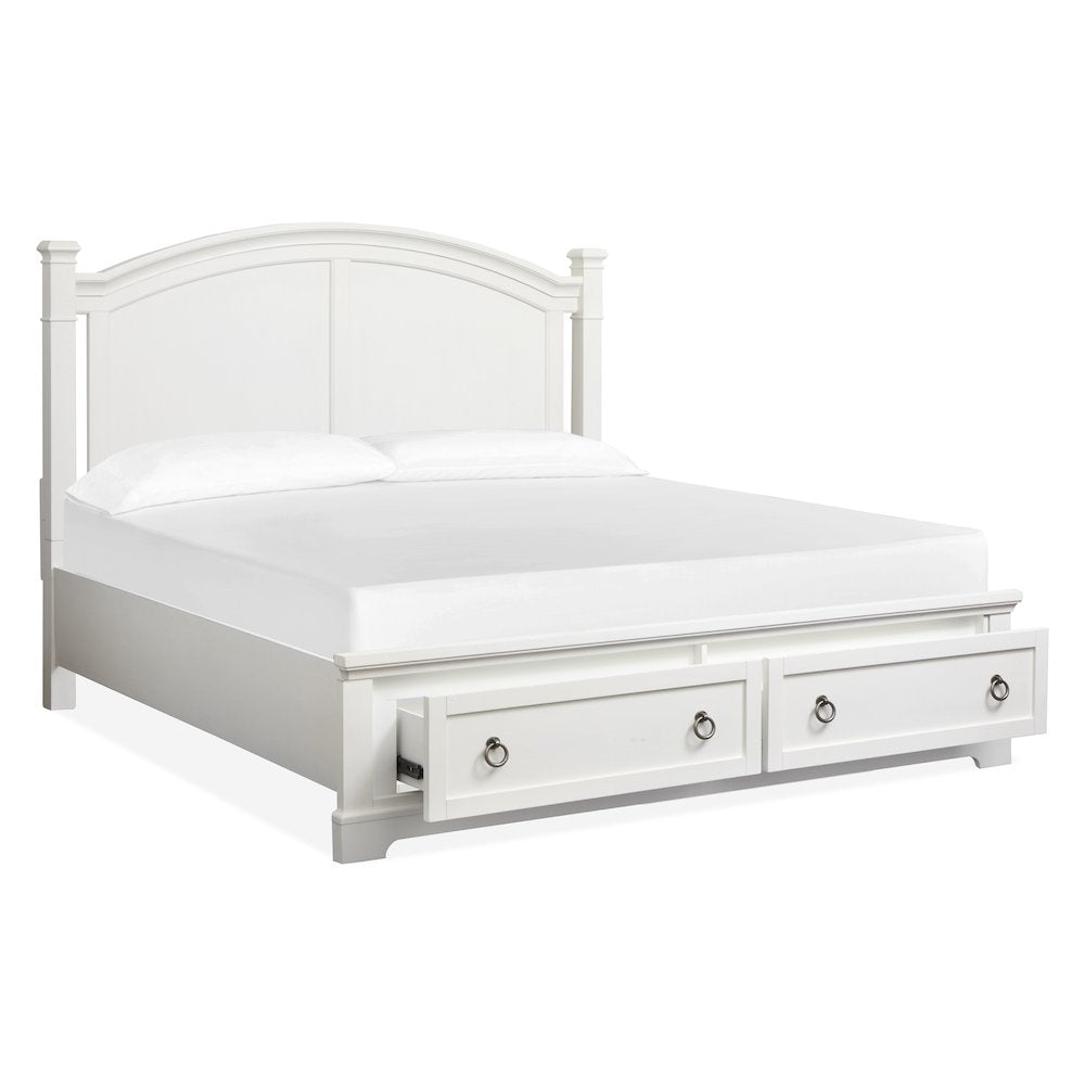 Kingston Whisper White And Cerused Nutmeg Queen Panel Storage Bed