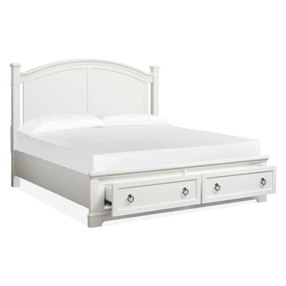Kingston Whisper White And Cerused Nutmeg Queen Panel Storage Bed