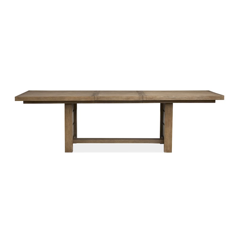 Plum Creek Sierra Brown Extendable Trestle Dining Table