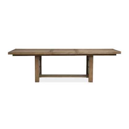 Plum Creek Sierra Brown Extendable Trestle Dining Table