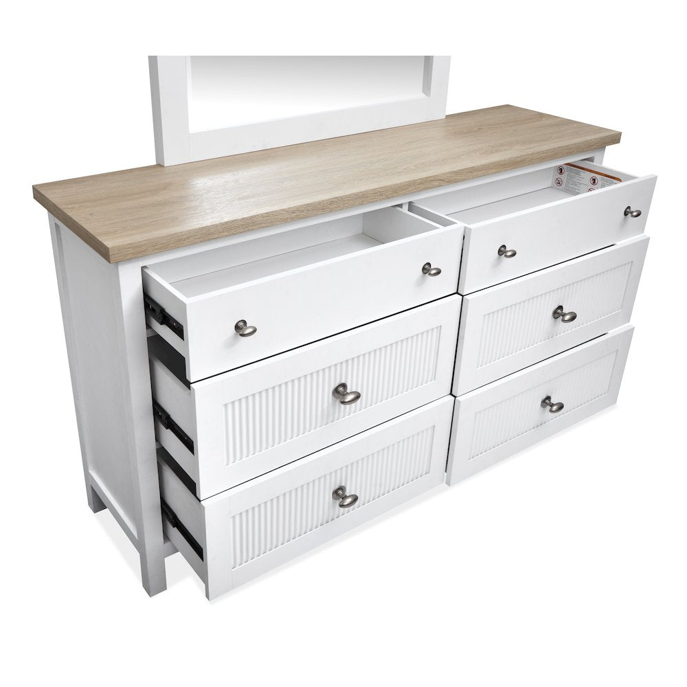 Windmill Harbour White Whisp And Sand Double Drawer Dresser
