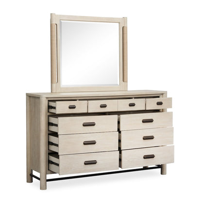 Sunset Cove Sanibel Brown Drawer Dresser With Landscape Mirror