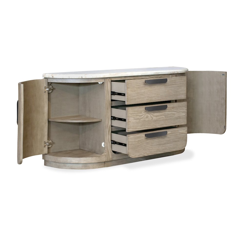 Braelyn Dorian Grey Stone Top Buffet