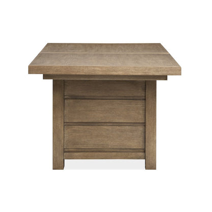 Plum Creek Sierra Brown Extendable Trestle Dining Table