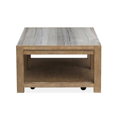 Plum Creek Sierra Brown Rectangular Cocktail Table With Casters