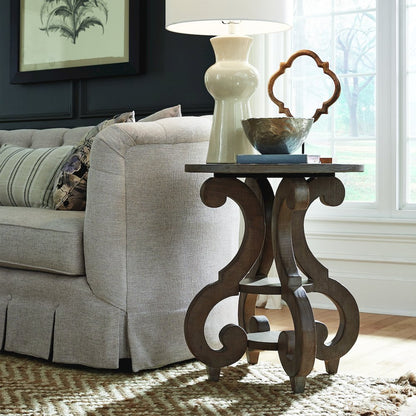 Tinley Park Dove Tail Grey Round Accent End Table