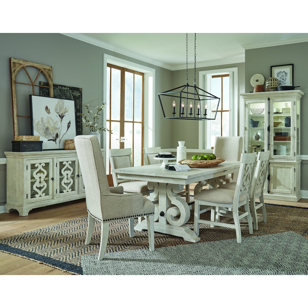 Bronwyn Alabaster And Toasted Nutmeg Upholstered Host Chair Two Pack