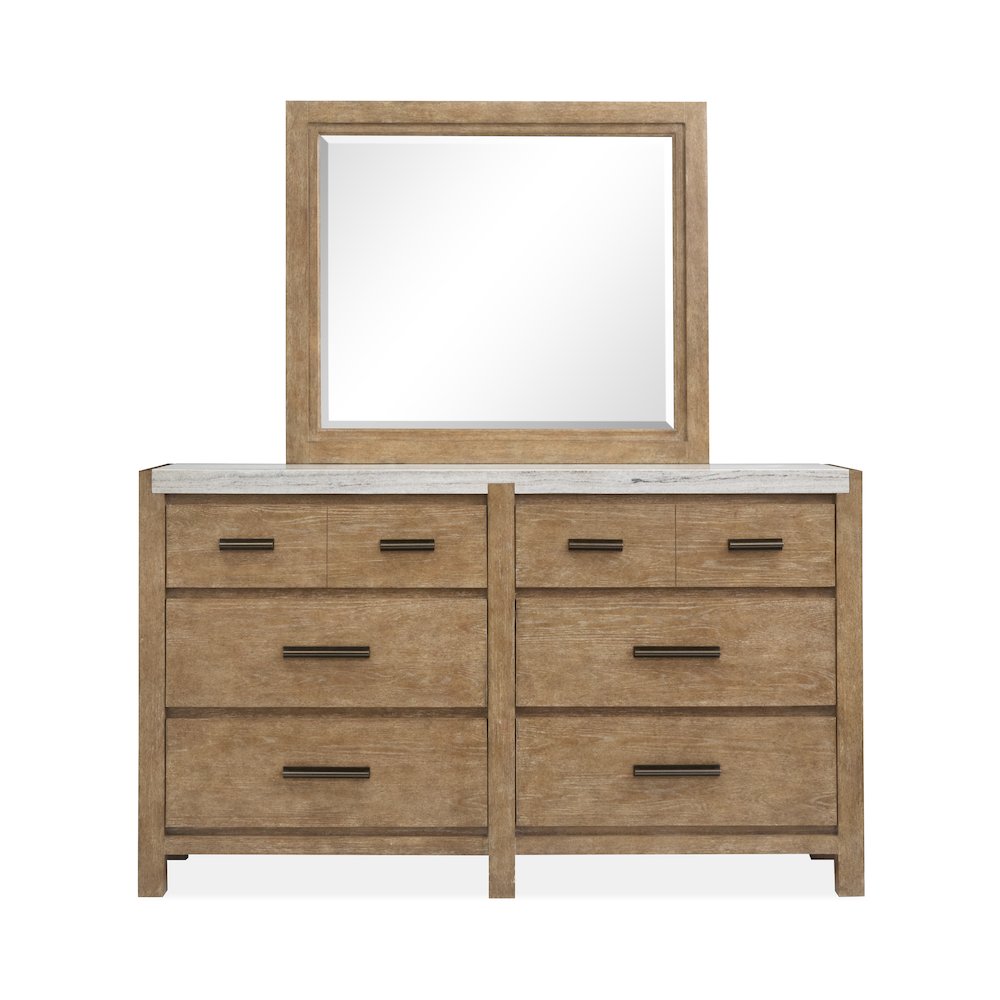 Plum Creek Sierra Brown Drawer Dresser With Landscape Mirror