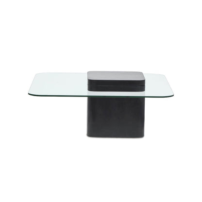 Donora Clear Glass And Obsidian Square Cocktail Table