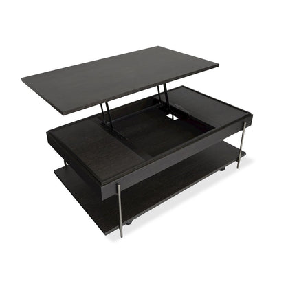 Spencer Dark Briarsmoke Lift Top Storage Cocktail Table With Casters