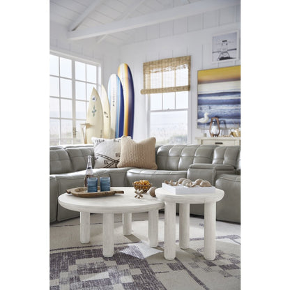 Sunset Cove Moonlight Pearl Nesting Cocktail Table With Casters