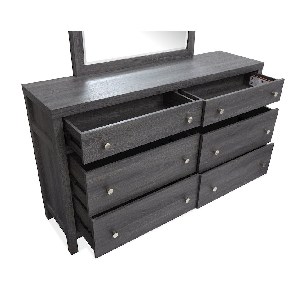 Merrifield Raisin Black Double Drawer Dresser