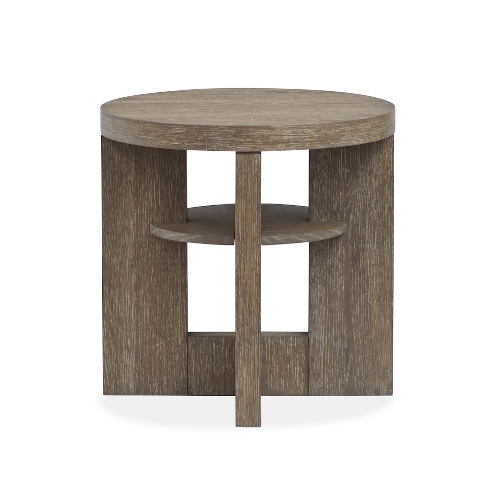 Conway Spiced Brown Round End Table