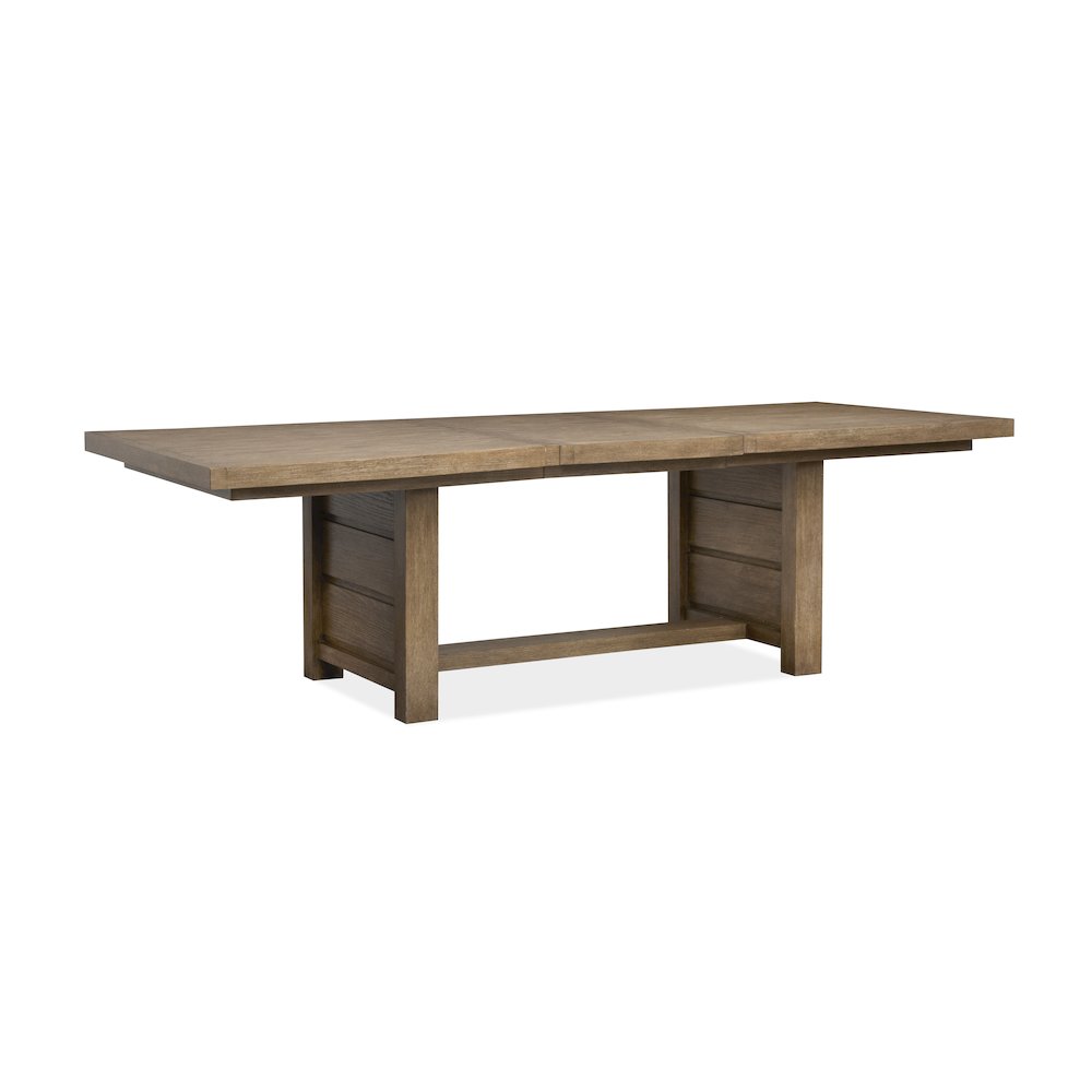 Plum Creek Sierra Brown Extendable Trestle Dining Table