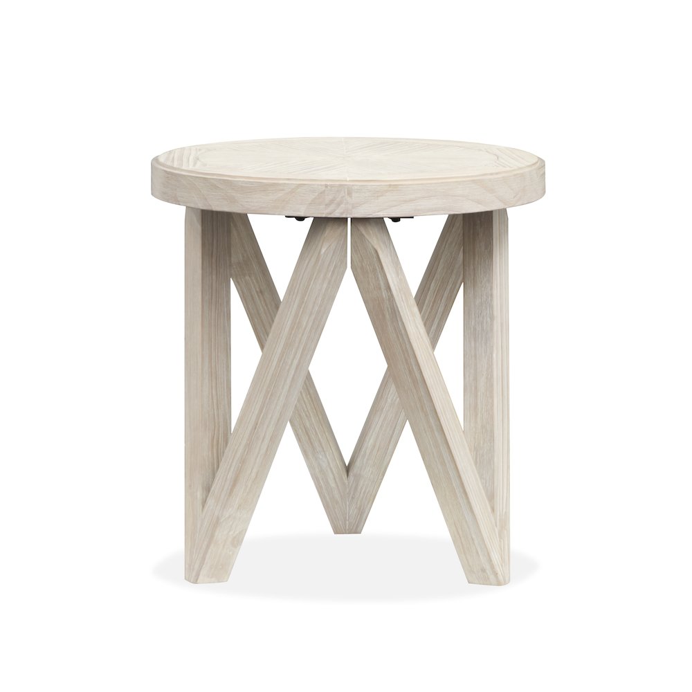 Bostwick Coconut Cream Round End Table