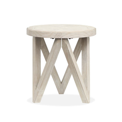 Bostwick Coconut Cream Round End Table