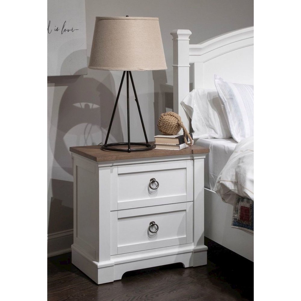 Kingston Whisper White And Cerused Nutmeg Drawer Nightstand