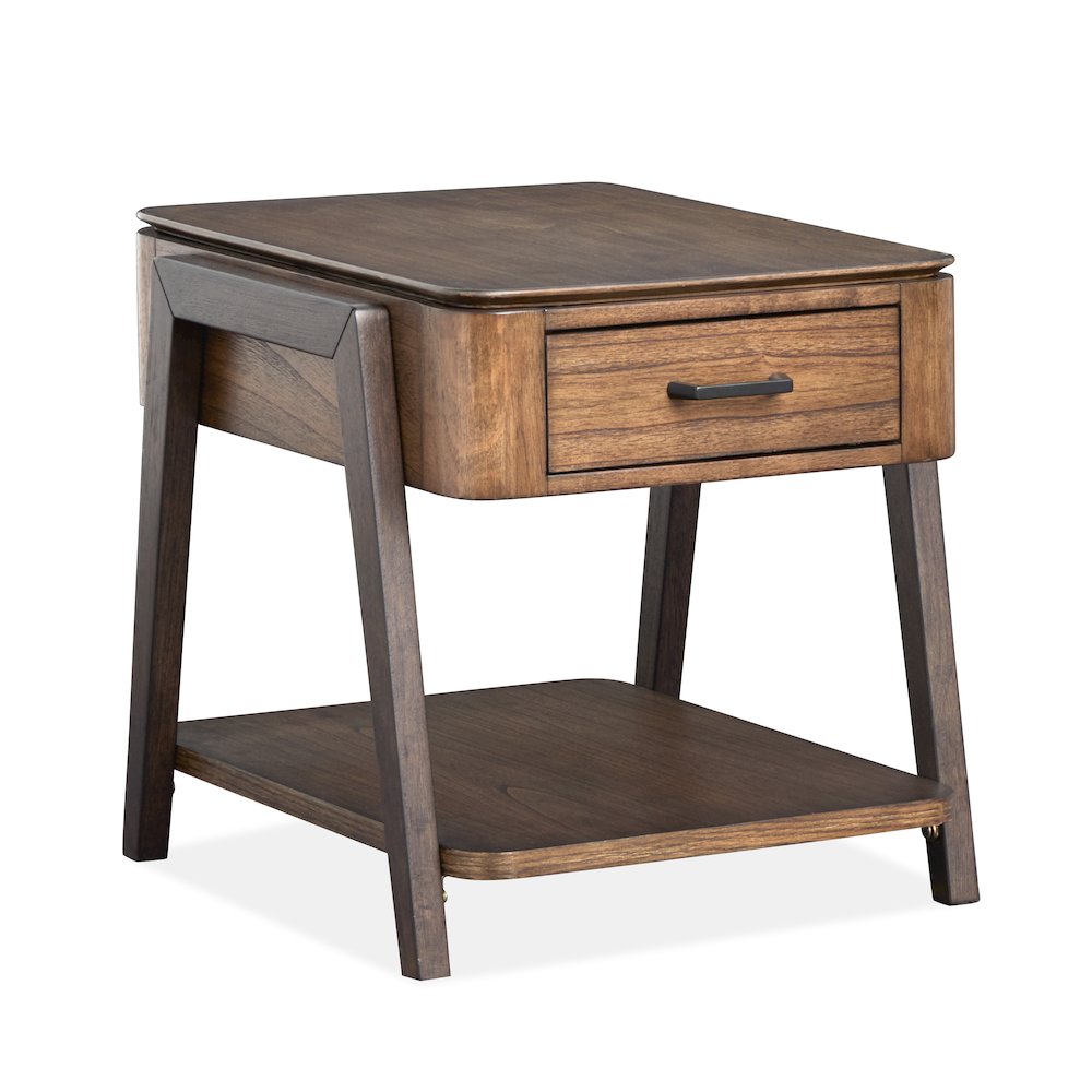 Hallie Milk Chocolate And Dark Chocolate Rectangular End Table