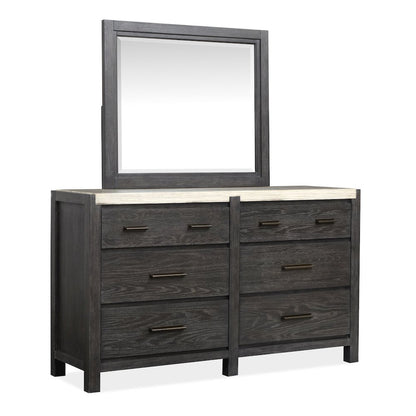 Plum Creek Ravenwood Black Drawer Dresser With Landscape Mirror