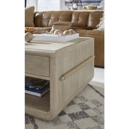 Sunset Cove Sanibel Brown Rectangular Cocktail Table With Casters