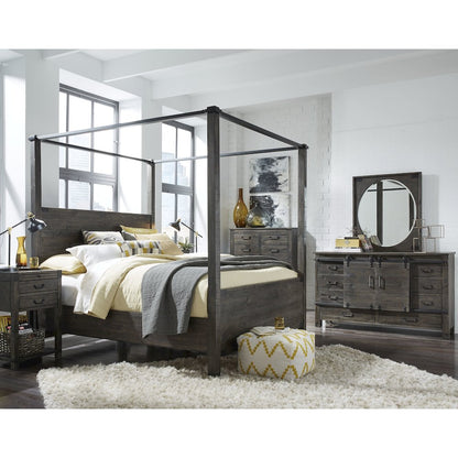 Abington Weathered Charcoal Queen Poster Bed