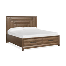 Callisto Bourbon Brown Queen Panel Storage Bed