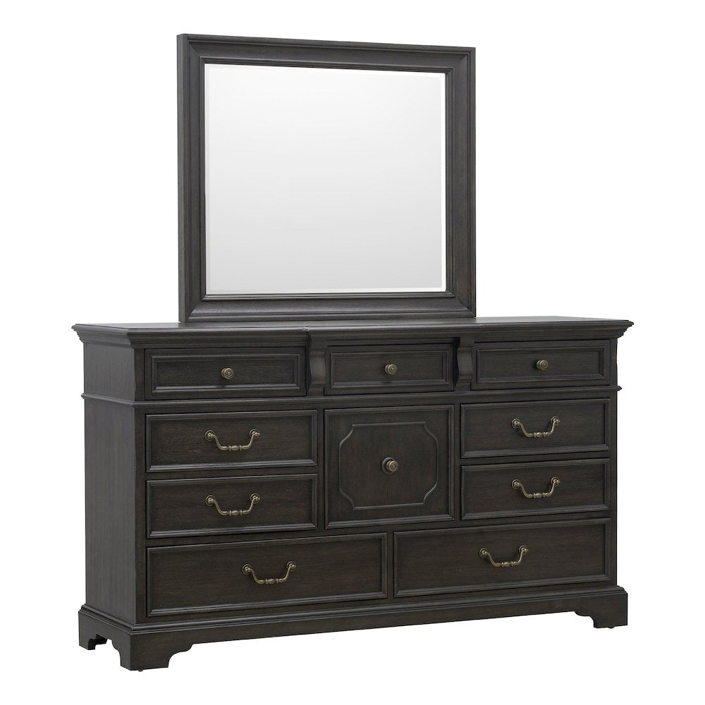 Pulaski Hickory Creek Brown Velvet 10 Drawer Dresser With Mirror