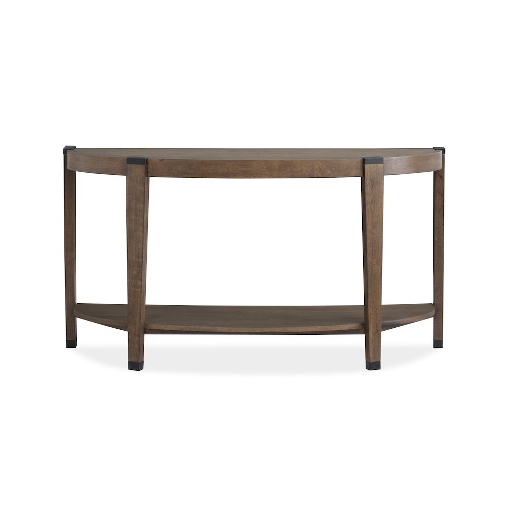 Kaysen Wallaby And Matte Black Demilune Sofa Table