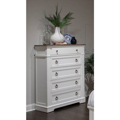 Kingston Whisper White And Cerused Nutmeg Drawer Chest