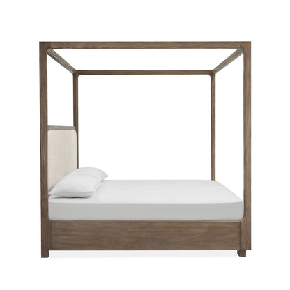 Westbourne Dark Umber Queen Upholstered Poster Bed