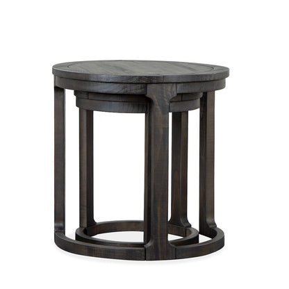 Boswell Peppercorn Round Nesting End Table