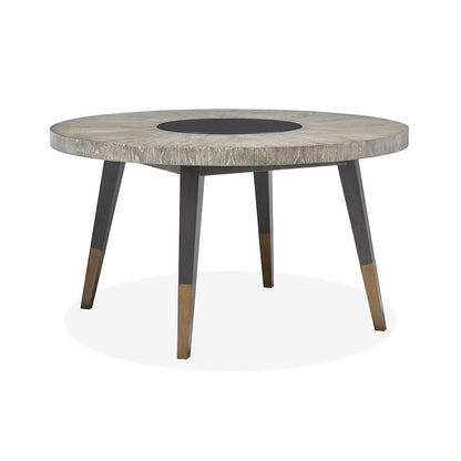 Ryker Nocturn Black And Coventry Grey Round Dining Table