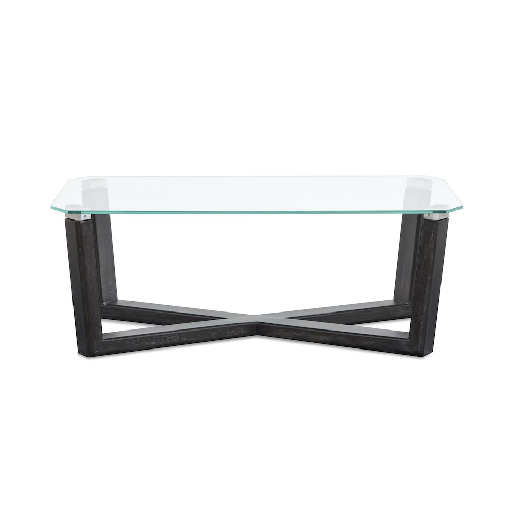 Wexler Black Truffle And Clear Glass Rectangular Cocktail Table