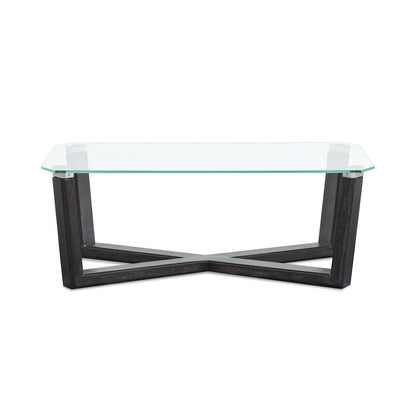 Wexler Black Truffle And Clear Glass Rectangular Cocktail Table